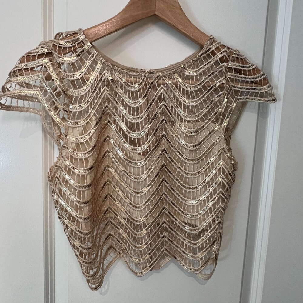 Gold Lace crop top - S